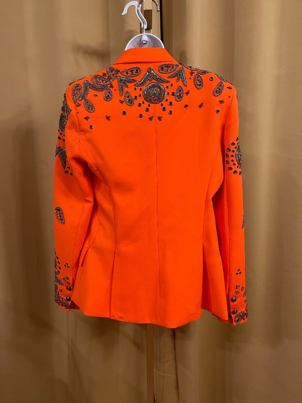 NEW! L'agence Orange Beaded Blazer Size 2 - Picture 10 of 16